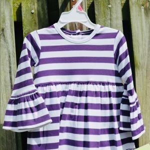 Zuccini Purple and White Striped Dress